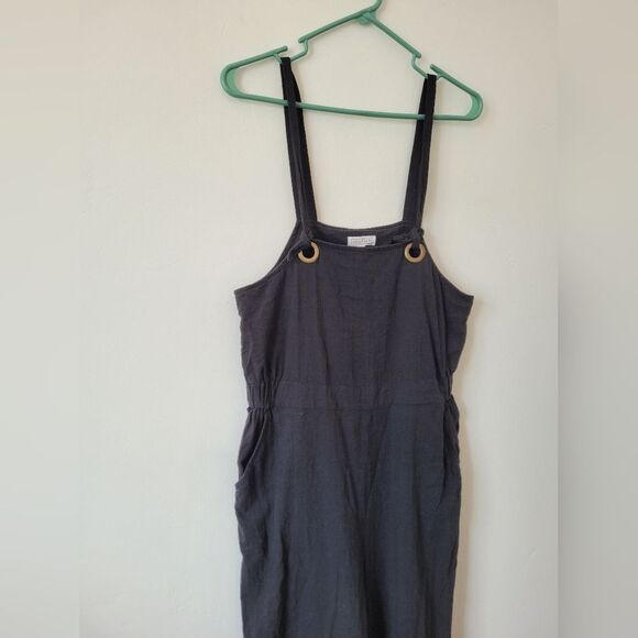Sweet Salt Black Cotton Overalls Jumpsuit Muslin Lightweight Oversized Casual XS - Picture 2 of 9